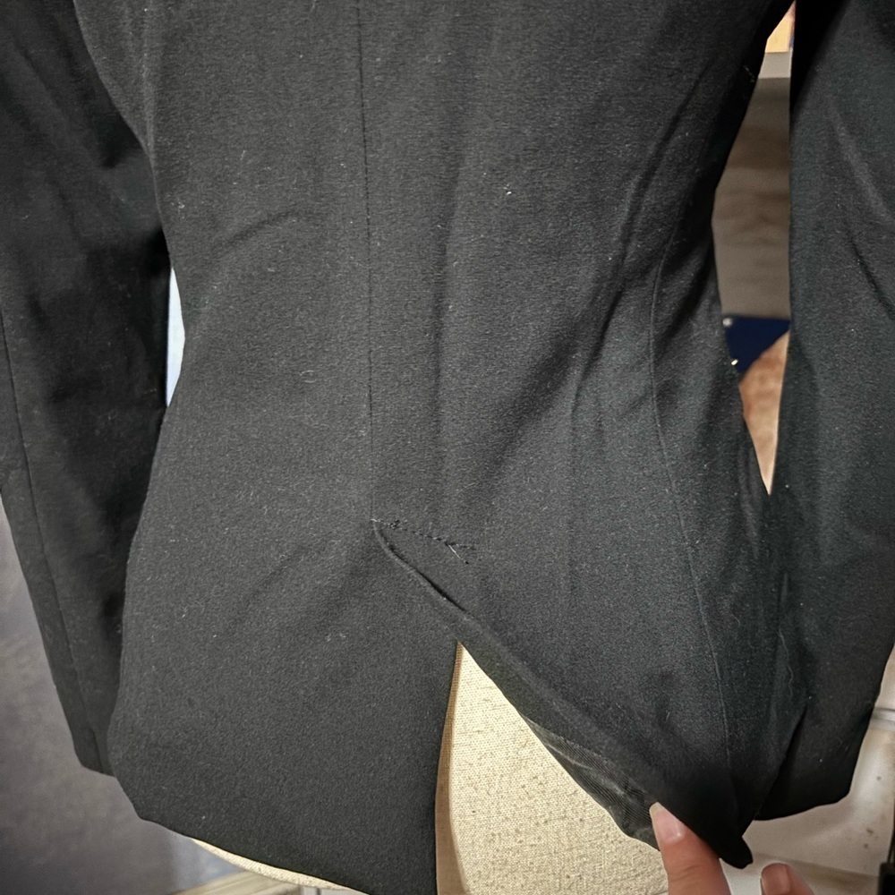 Zara Black Zip Front Blazer XS Tailored Minimalist Work Office Jacket - Picture 7 of 11
